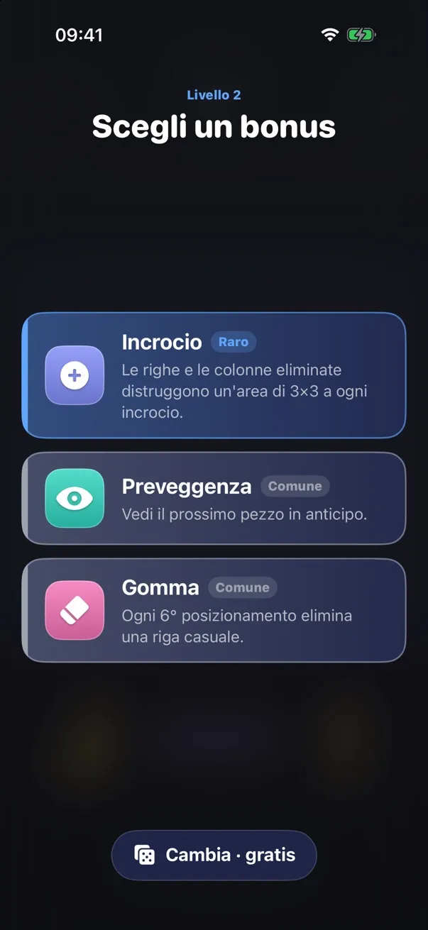 Scegli un bonus