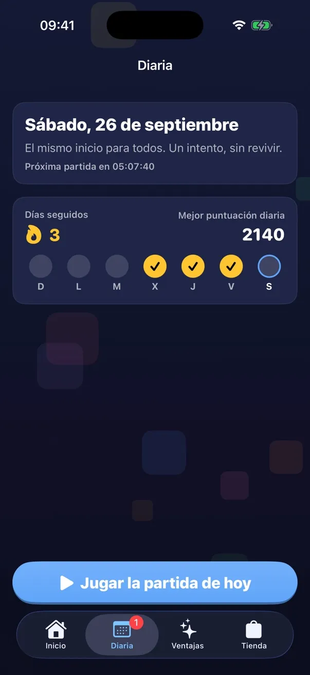 Una partida al día, igual para todos