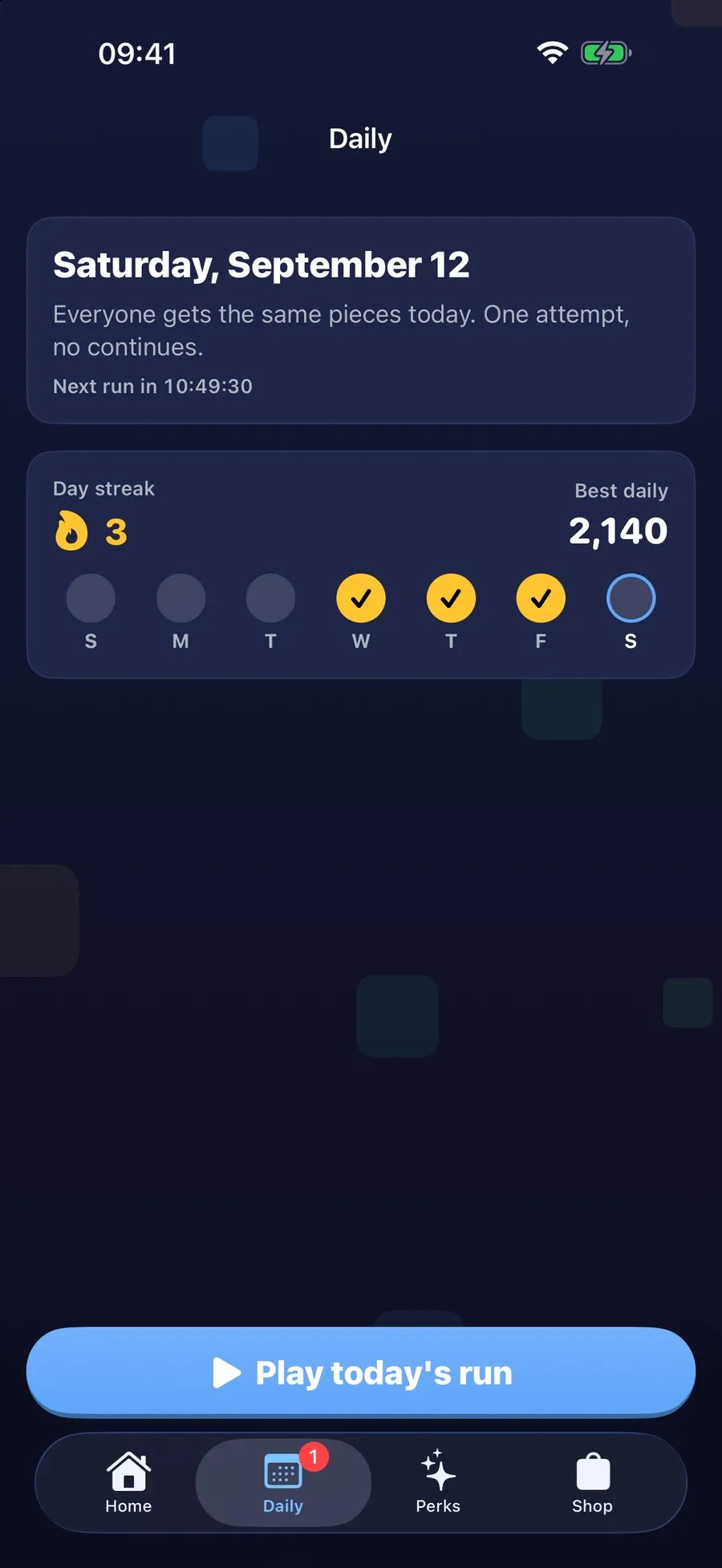 One run a day, the same for everyone